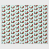 Papier Cadeau Wreath de la souris de Noël (Plat)
