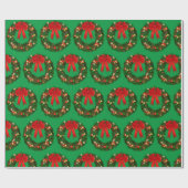 Papier Cadeau Wreath de Noël (Plat)