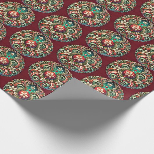 Papier Cadeau Wreath de Noël (Coin)