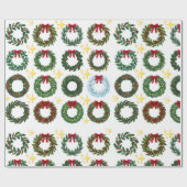 Papier Cadeau Wreath de Noël (Plat)