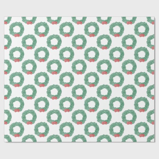 Papier Cadeau Wreath de Noël (Plat)