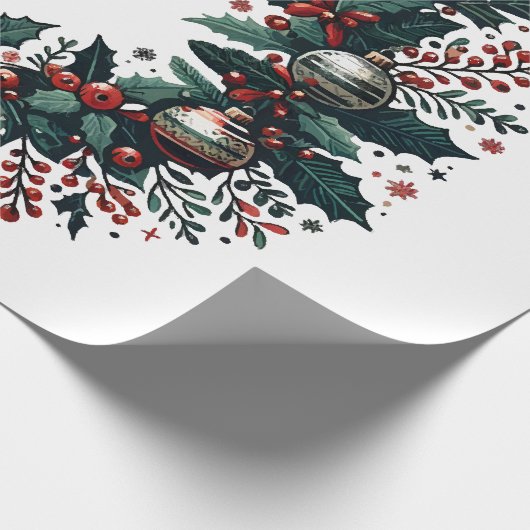 Papier Cadeau Wreath de Noël (Coin)
