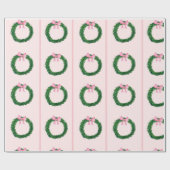 Papier Cadeau Wreath rose Cadeau de Noël enveloppé! (Plat)