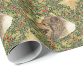 Papier Cadeau Wreath Rough Collie (Coin rond)