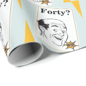 Papier Cadeau WTF 40e anniversaire 🎁 drôle (Coin rond)