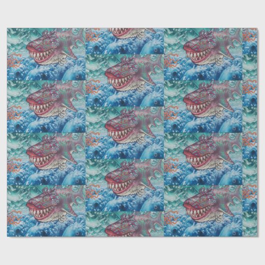 Papier Cadeau WTH Shark ! (Plat)