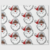 Papier Cadeau xmas black santa claus (Plat)