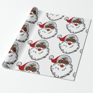 Papier Cadeau xmas black santa claus