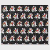 Papier Cadeau Xmas Christmas Unicorn Rainbow Wrapping Paper (Plat)