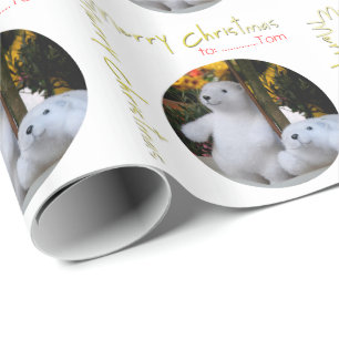 Papier Cadeau Xmas d'ours en peluche blanc fin 2 enveloppement p