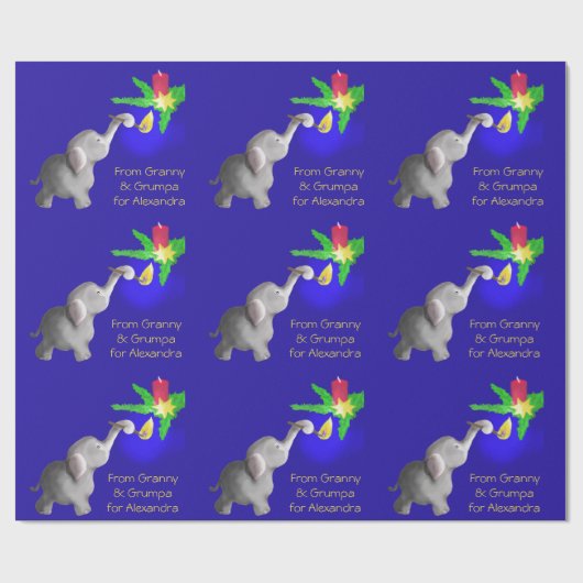 Papier Cadeau Xmas Dumbo, enfant amoureux des éléphants (Plat)