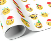 Papier Cadeau xmas émoji joyeux (Coin rond)