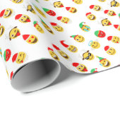 Papier Cadeau xmas émoji joyeux (Coin rond)