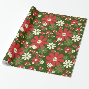 Papier Cadeau Xmas rétro personnalisés 60s les années 70 modèle