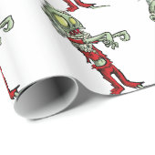 Papier Cadeau xmas zombie santa claus (Coin rond)