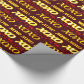 Papier Cadeau XOXO, Baisers et Coeurs (Coin)