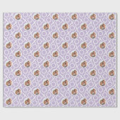 Papier Cadeau XOXO Hugs & Kisses 2 Photo Purple Brush Script (Plat)