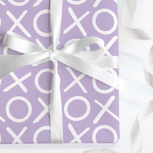 Papier Cadeau XOXO Hugs & Kisses Purple Valentine's Brush Script
