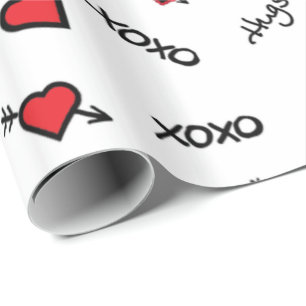 Papier Cadeau XOXO Love & Kisses Design