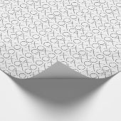 Papier Cadeau XOXO noir et blanc (Coin)