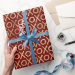 Papier Cadeau XOXO Or Rouge<br><div class="desc">L'amour xoxo or rouge</div>