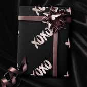 Papier Cadeau XOXO rose pâle | Script de brosse lettres main