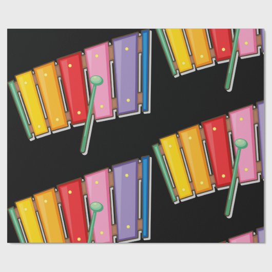 Papier Cadeau Xylophone coloré (Plat)