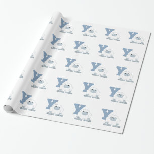 Papier Cadeau Y est pour Yeti Cute Cartoon Yeti Monster