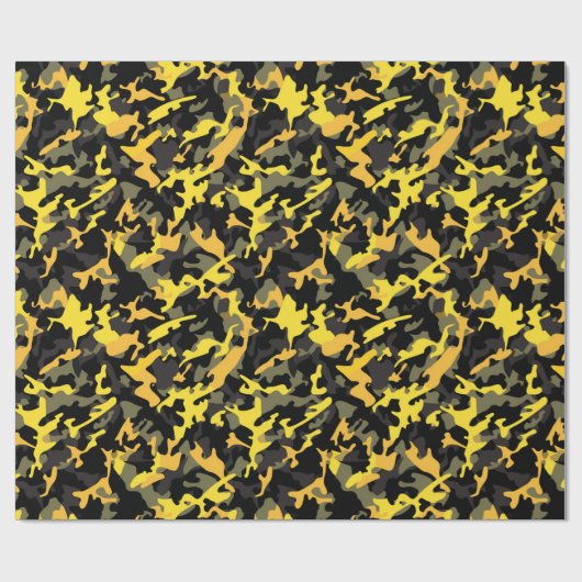 Papier Cadeau Yellow and Black Military Wrapping Paper (Plat)