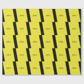 Papier Cadeau Yellow and Black Stripe Gift Wrap, Name, Modern (Plat)