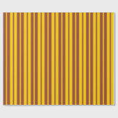 Papier Cadeau Yellow Brown Stylish Stripes Pattern Design (Plat)