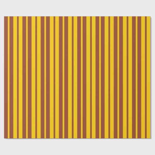 Papier Cadeau Yellow Brown Stylish Stripes Pattern Design (Plat)