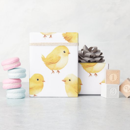 Papier Cadeau Yellow Chickens Baby Shower (Baby Shower)