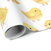 Papier Cadeau Yellow Chickens Baby Shower (Coin rond)