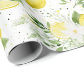 Papier Cadeau Yellow Fruit Lemons (Coin rond)