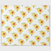 Papier Cadeau Yellow Hibiscus Botanical (Plat)