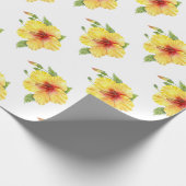 Papier Cadeau Yellow Hibiscus Botanical (Coin)