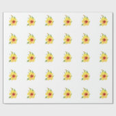 Papier Cadeau Yellow Hibiscus Botanical (Plat)