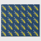 Papier Cadeau Yellow koi Japonais carp watercolour art fish (Plat)