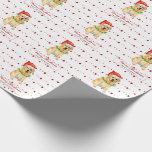 Papier Cadeau Yellow lab à Santa a Merry Christmas<br><div class="desc">Personalized wrapping paper with cute Labrador puppy à Santa a illustré,  it is a perfect way to wrap gift for your friend and family for the holidays</div>