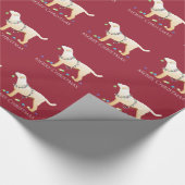 Papier Cadeau Yellow Labrador Retriever Joyeux Noël Design (Coin)