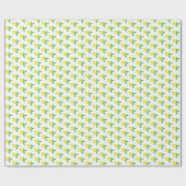 Papier Cadeau Yellow Lemons Green Leaves White Background (Plat)