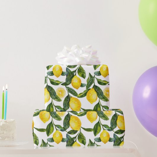 Papier Cadeau Yellow Lemons Housewarming (Cadeaux de fête)