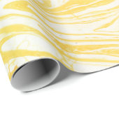 Papier Cadeau Yellow marble texture. Hand drawn (Coin rond)