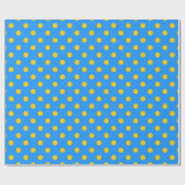 Papier Cadeau Yellow On Blue Polka Dots Pattern Design (Plat)