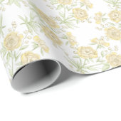 Papier Cadeau Yellow Rose Wedding (Coin rond)