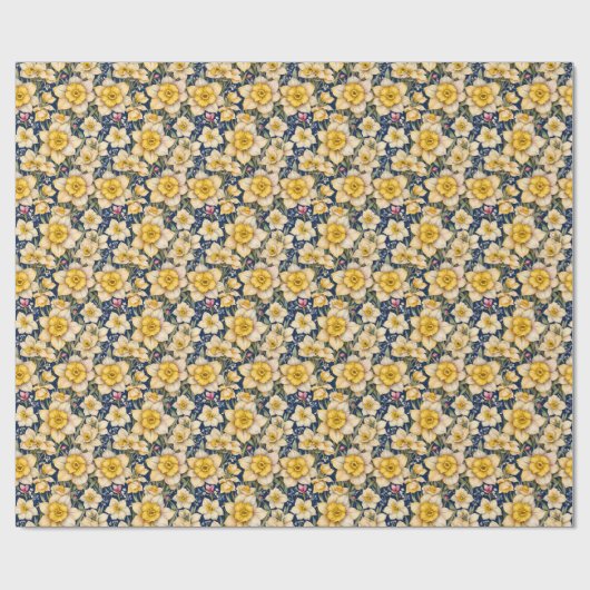 Papier Cadeau Yellow Spring Daffodils (Plat)