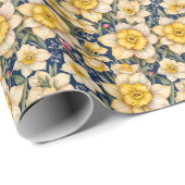 Papier Cadeau Yellow Spring Daffodils (Coin rond)