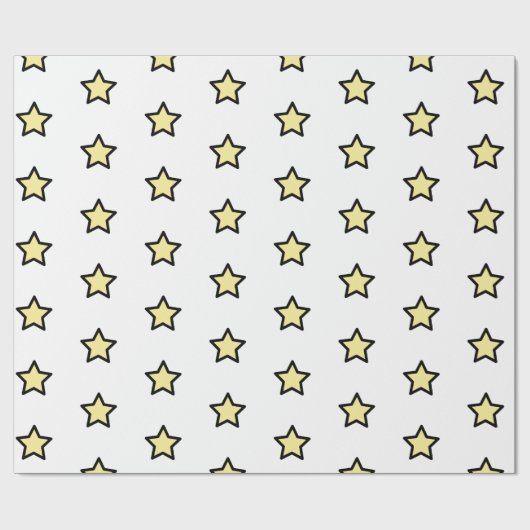Papier Cadeau Yellow Star Pattern Minimalist Modern (Plat)