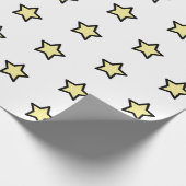 Papier Cadeau Yellow Star Pattern Minimalist Modern (Coin)